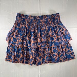 Universal Thread Women's Short Tiered Ruffle Pink Blue Floral Skirt - Size L
